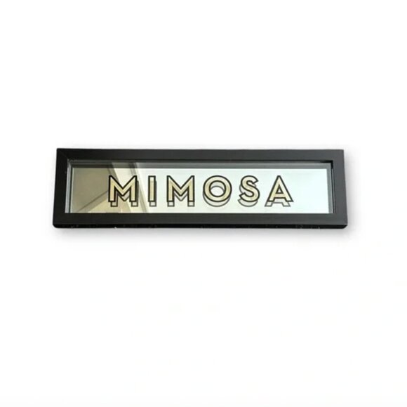 Z Gallerie Mirrored ‘Mimosa’ Framed Wall Art Decorative Home Accent Sign 25x7” - Picture 3 of 5